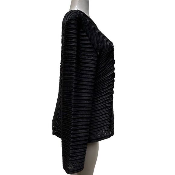 Vintage Weavz Evening Statement Jacket Women's 1X Black Button Front Long Sleeve - Picture 7 of 13